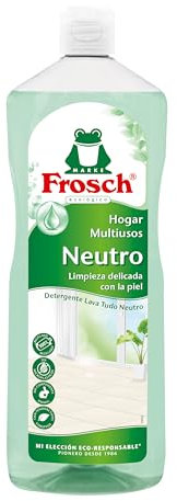 Frosch - Limpiador Multiusos de Hogar Ecológico con pH Neutro, Limpia Todas las Superficies y Cuida la Piel - Resultado Brillante y Duradero - 1 L