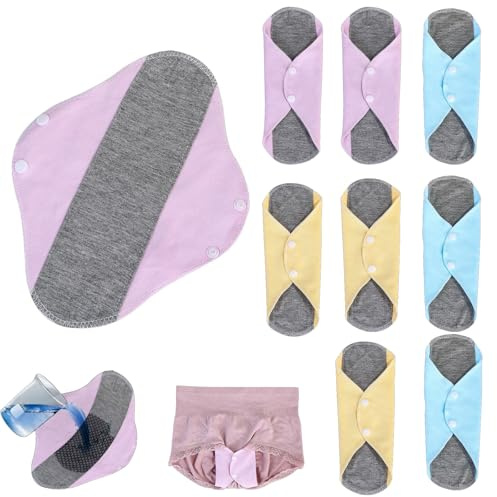 8 Stück Waschbare Slipeinlagen, Slipeinlagen Waschbar, Waschbare Binden, Perfekt für Unterwegs Oder zu Hause, Geeignet für Menstruation, Schwangerschaft und Postpartale Pflege, Zufällige Farben