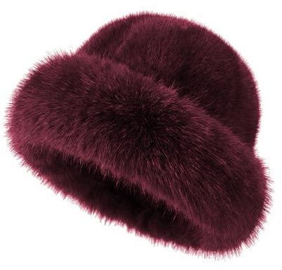 Van Der Rich ® - Cappello con Pelliccia - Donna (Bordeaux)