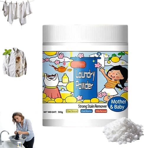 Detersivo in Polvere All'ossigeno, Detersivo Per Bucato Iperconcentrato, Smacchiatore in Polvere Iperconcentrato, Rimuove Macchie Di Latte, Sudore, Olio E Frutta, Formula Sicura Sui Tessuti (1 pcs)
