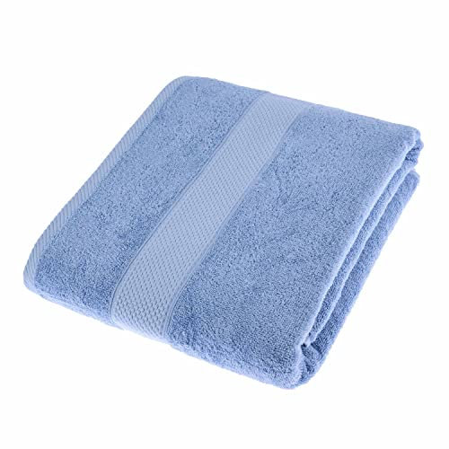 Homescapes Flauschiges Premium Frottee Saunatuch groß ca. 100 x 180 cm Strandtuch aus 100% Reiner Baumwolle, hellblau