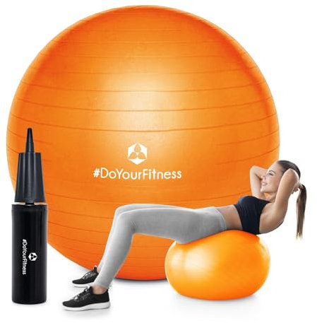 #DoYourFitness Gymnastikball + Luftpumpe - Sitzball in 65cm - 75cm & 85cm - Sicherer Anti Burst Ball bis 150kg - Fitnessball & Balance Stuhl für Home Gym & Büro