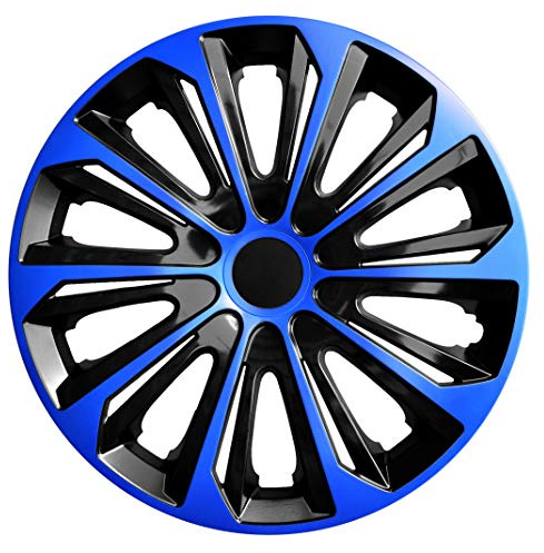 NRM Strong Duo Copricerchi, Set di 4 (15, Blu/Nero, Plastica ABS)