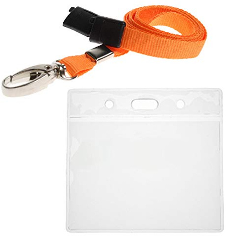 ALG ID Cards® Orange ID Card Badge Wallet - Orange Lanyard Card Wallet - Orange Wallet Lanyard Neck Strap with Metal Clip & Safety Breakaway Release for Pass Holder