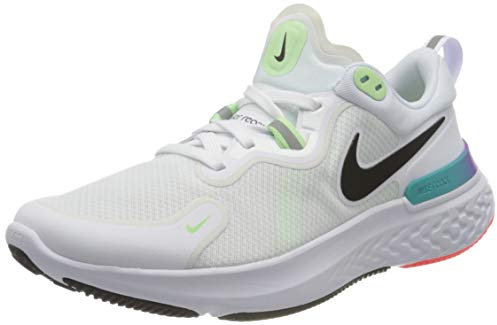 Nike Herren React Miler Running Shoe, White/Black-Vapor Green-Hyper Jade, 42 EU