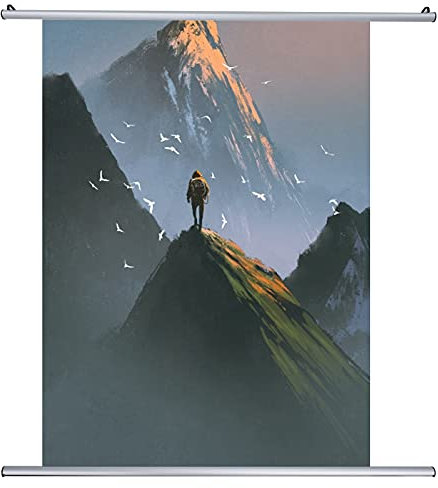 Posterhalter 100cm, Elegant Posterleiste Posterschiene für Wanddeko DIY Poster Aufhänger Halter Aluminium Klemmleisten, für Aufhängen von Fotos Ausstellungen