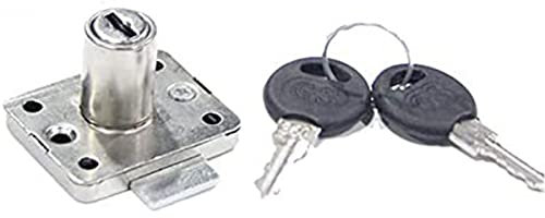 Cerraduras de acero laminado en frío, cerradura de seguridad cuadrada de color acero inoxidable para muebles, cajón, armario, puerta con 2 llaves, 35 x 40 mm