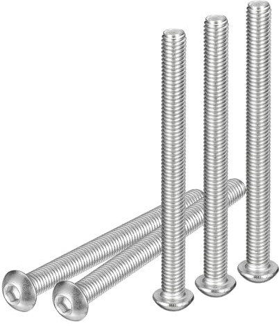 DTGN M8-1,25 x 90 mm sexkantsskruvar med linshuvud – 5-pack – lämplig för maskiner – 304 rostfritt stål 18/8 – sexkantsdriven helgängad fastsättning
