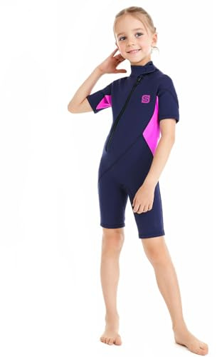 Summshall Muta Bambino Bambina Muta Shorty in Neoprene da 2mm Ultra Stretch Termica Ragazze Ragazzi Muta da Sub per Surf Nuoto Immersioni Snorkeling e il Gioco in Acqua