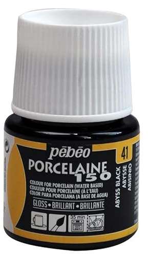 Pebeo Peinture à base d'eau pour porcelaine - Abyss - 45 ml - Noir