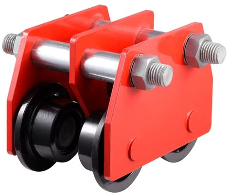 Hoist Manual Trolley, 2 Ton Heavy Duty Manual Capacity Plain, Beam Trolley for Crane Lift Garage, Beam Trolley with 4 Wheels, T-Type Trolley for 85mm-105mm Flange I-Beam Rail, Straight Curved