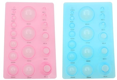 sunnates 2 PCS 3 Row Paper Quilling Tools 3D Half Ball Domes DIY Roll Tool Plastic Mini Quilling Molds for DIY Paper Art Tools Blue Pink
