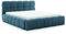 FURNISTAR Polsterbett Sofia 140x200 mit Bettkasten, Doppelbett mit Stauraum und Lattenrost, Boxspringbett-Optik, ohne Matratze, Bett - Himmelblau