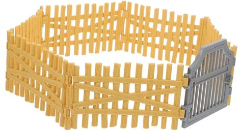UPKOCH 1 Ensemble Jouets de clôture de Ferme Panneau de clôture Chevaux Jouets modèle de clôture Miniature Cheval Mini clôture de Ferme clôture de Bricolage pour Enfants PVC Jaune