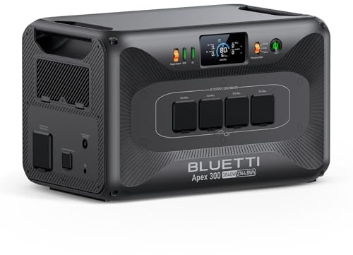 BLUETTI Power Station Apex 300, 2764.8Wh LFP Battery System with 4 3840W AC (7680W Peak), Black Start, Scalable Energy for Home, RV & Crisis Preparedness