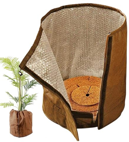 Hitburu Cubierta Invernal para Plantas,Bolsa De Protección para Macetas con Cordón - Funda Protectora De Macetas,para Jardín Granja Invernadero Interior Cama Elevada Clima Frío