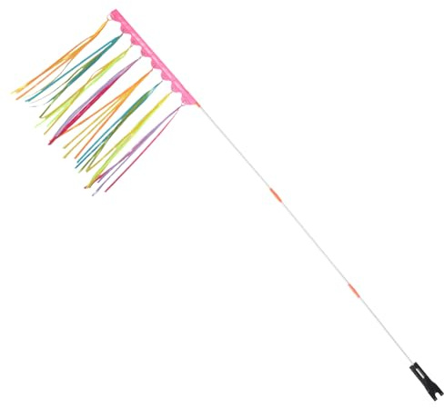 GARVALON Bike Safety Flag with 37cm Pole High Visibility Rose Red Ribbon Bicycle Safety Pennant for Tear-Resistant Outdoor Cycling Accessory for Trailers and Scooters