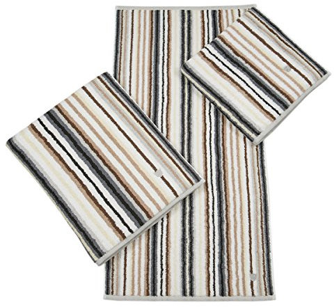 Ross Duschtuch Multicolor 4014-08 Größe 70 x 140 cm Streifen anthrazit braun weiß ROSS Frottierprodukte, Qualität für höchste Ansprüche…