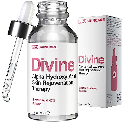 Glycolic Acid Peel 40% Professional Chemical Peel for Face at Home - Intense Alpha Hydroxy Acid Skin Peel For Acne Scars, Collagen Boost, Wrinkles Fine Lines - Liquid Exfoliant Face Peel Mask, 1 Fl Oz
