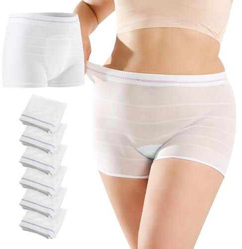 HANSILK Lot de 6 Culottes de Grossesse/Post-Partum, sans Couture Confortables, sans Pression sur l'abdomen pour Grossesse/Récupération après Une Césarienne