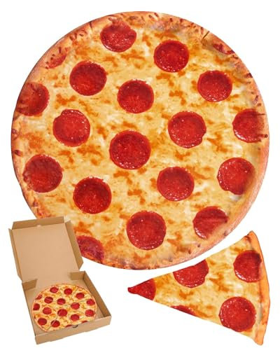 RAINBEAN Pizza Blanket, Round Novelty Food Wrap Blanket Creative Bed Throw, Comfort Wearable Blanket for Flour & Sofa, Flannel Taco Plush for Adults & Kids-72Inch