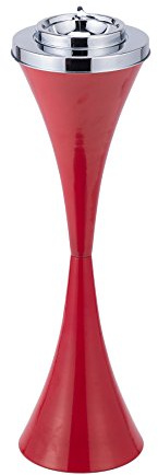 Sfeomi Posacenere da Terra Posacenere da Esterni con Support e Scatola di Sigarette Posacenere a Colonna per Interno Moderno Stabile Posacenere con Piedistallo Alta 61 cm (Rosso)