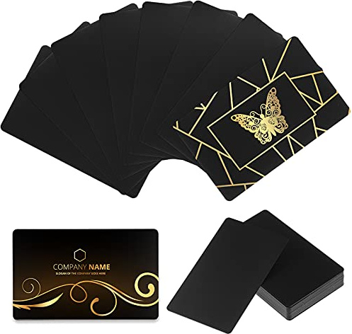 20 Pieces Metal Business Cards Anodized 0.8 mm Thick Aluminum Blanks 3.4 x 2.1 Inch Printable Metal Business Card for Custom Pattern