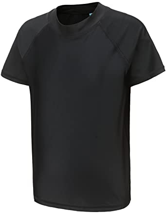 Rash Vest Boys Short Sleeve Swimsuit Kids Swim Top Boys Rash Guard Age 9-10 Years Black