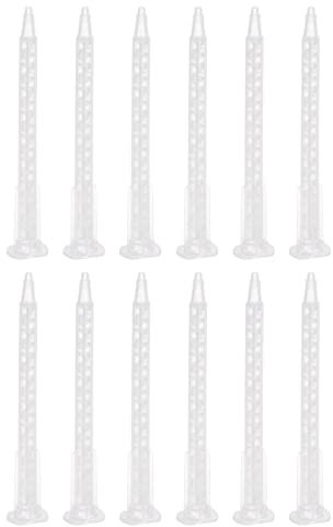 sourcing map 20 Pcs Époxy Tubes Mélangeur statique, 4,06 pouces Plastique Résine Mélange Buse Pointu Pointe pour AB Colle Adhésif Pistolet Applicateur 50ml Cartouches, Blanc