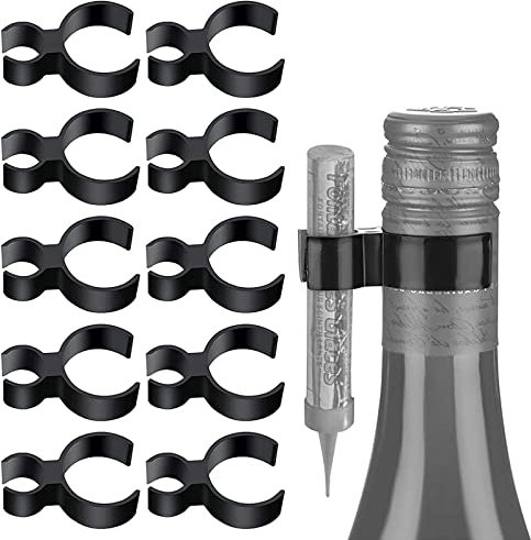 Clip de Champagne Attache Bouteille - Support De Bouteille pour Cierges, 10 PCS pour Mariage et Fête d'Anniversaire