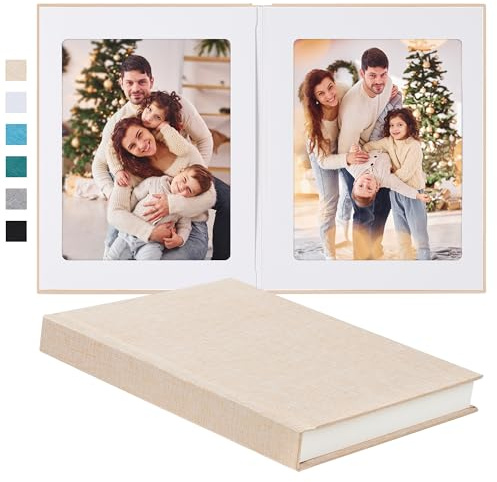 Pssoss Photo Album 8x10 with Writing Space Linen Cover 8x10 Photo Album Book Holds 30 Photos Ideal for Wedding Theme-Album and Baby Photo Albums (Beige,30 Pockets)
