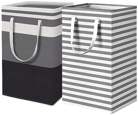 2 Cestos para la Colada Plegables 75L,Cestos para Lavandería Plegables,Cesto de la Ropa Sucia Grande,Bolsas Cestos para la Colada,Cesto para Ropa Sucia