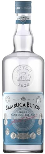 Sambuca Buton 70cl - Italienischer Premium-Sambuca, aus der Verbindung von grünem Anis und Sternanis. 43% vol.