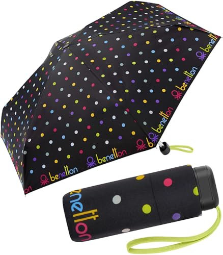 Benetton Taschenschirm Ultra Mini Flat Signature Dot - Black