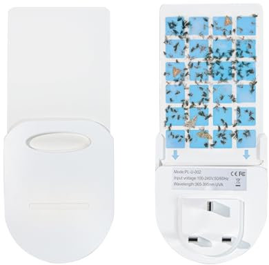 Plai Flying Insect Trap, Insect Catcher, Indoor Fly Trap, Sticky Trap for Moth, Mosquito Traps, Safe Home - 1 Device + 10 Glue Cards