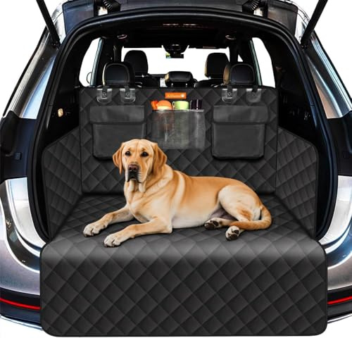 Alfheim Universal Kofferraumschutz für Hunde - Reißfeste und wasserdichte Kofferraum-Hundematte - rutschfeste waschbare Kofferraumabdeckung mit Seitenschutz，Geeignet für Autos, LKW, SUV