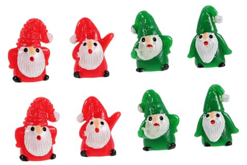 MALUGOGO 8piezas Figuras De Papá Noel Minifiguras Navideñas De Resina para DIY Decoración De Micropaisaje Miniatura Navideña Hogar La Oficina