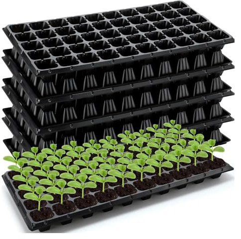 FJOADNVM Semenzaio 5/10 Pezzi 50 vassoi for la Semina di piantine con Fori di drenaggio for la Crescita delle piantine(10Pcs)