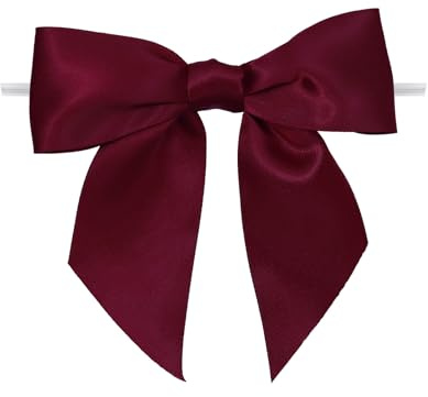 Waltonalice 50 fiocchi decorativi in raso, con filo, per albero di Natale, fiocchi, pronti per matrimoni, compleanni, Natale, fai da te, colore bordeaux