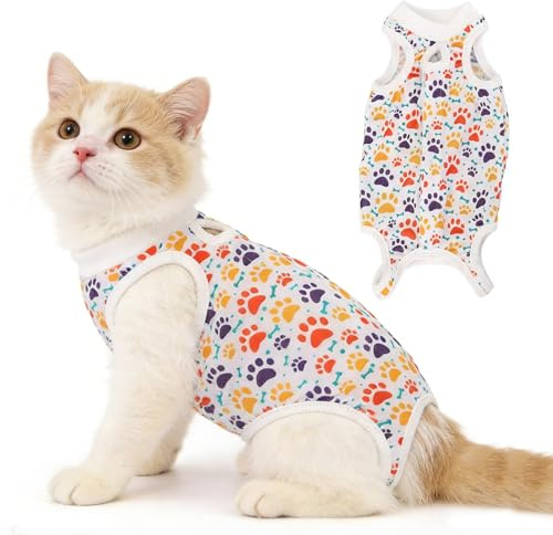 KOQAIIZ Body Gatto Post Operatorio, tuta per il recupero dalla chirurgia del gattino, alternativa per gatti dopo l'intervento per ferite addominali o malattie della pelle (3-5kg)