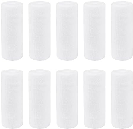 TQUXNGA 10 rotoli di bendaggio elastico multiuso elastico traspirante in garza di cotone rotolo 4 metri ciascuno per atleti fascia portatile