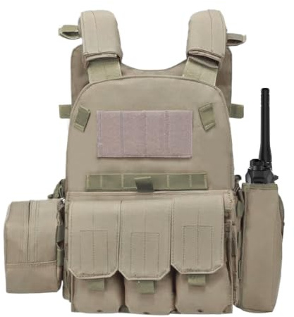 Airsoft väst barn, justerbar skyddande flera fickor bröstrigg, airsoftutrustning och utrustning – för utomhusjakt träning paintball, cosplay, kostym, rollspel stridsvakt