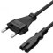 FSKE Netzkabel IEC 320 C7 3 Meter, 2-poliges Eurostecker nach Figure 8 Stromkabel Power Cable für Samsung LG TCL Sony TV, PS3, PS4, PC Monitore, Computer, Drucker