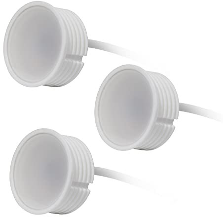 YanFeiYit 3x LED Spot Modul 230V 5 Watt Ø50mm Keramik Dimmbar für Einbaustrahler Einbauleuchten 22mm flach Ersatz für GU10 MR16 Leuchtmittel | 120°Abstrahlwinkel (Warmweiß 3000K)