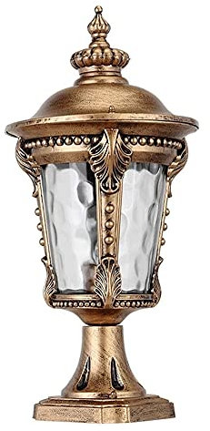 ZHRENXN Faro A Colonna Impermeabile in Stile Europeo Esterno Giardino Villa Porta Recinzione Anteriore Colonna Esterna Balcone Cortile Lampione Stradale Retro, Illuminazione Paesaggistica,