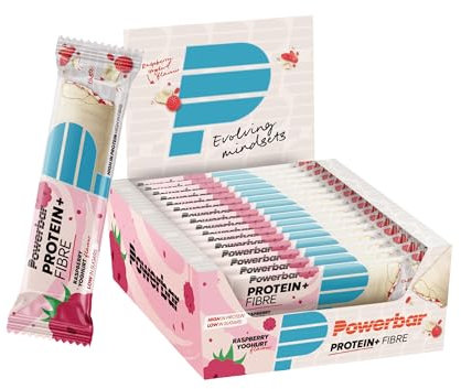Powerbar - Protein Plus - Fibre - Raspberry Yoghurt - 16x35g - High Fibre Low Sugar Riegel - ballaststoffreich