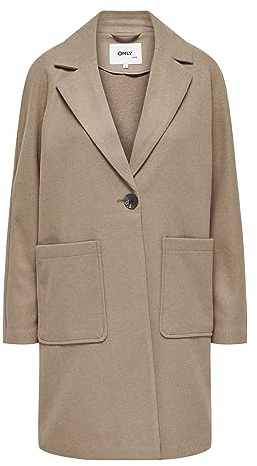 ONLY Women's ONLNEWVICTORIA Life Coat CC OTW Mantel, Simply Taupe/Detail:Melange, M