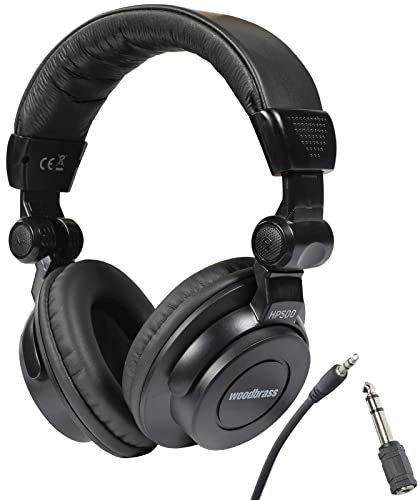 WOODBRASS HP500 Auriculares de estudio cerrados precisos y cómodos, calidad profesional, ideal para grabación en casa estudio, mao, mezcla, podcast, DJ, escucha diaria