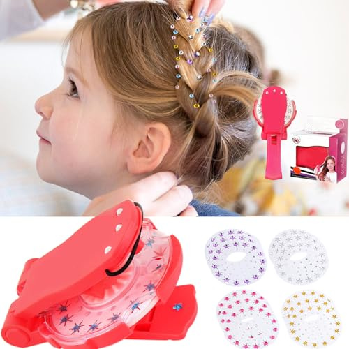 Kit per la bellezza dei capelli, 180 glitter per capelli e 1 strumento per acconciatura e acconciatura con diamante, per la decorazione dei capelli, vestiti, accessori