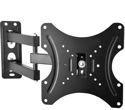 CLICLED Staffa TV Muro Orientabile Braccio Supporto Televisore Monitor da Parete Regolabile per TV LED da 14 Pollici a 42 Pollici - VESA 50x50mm 75x75mm 100x100mm 2 Snodi 117B